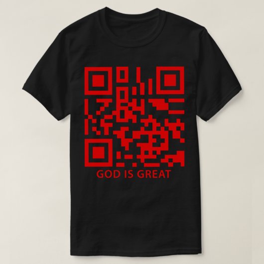 God is Grote Rode Qr Code T-shirt (Design voorkant)