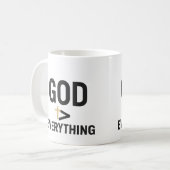 God is groter 15 oz koffie Mok (Voorkant links)