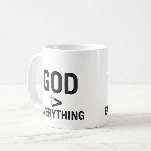 God is groter 15 oz koffie Mok (Voorkant links)