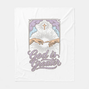 God is Groter Christelijk Vintage Graveershirt_1 Fleece Deken