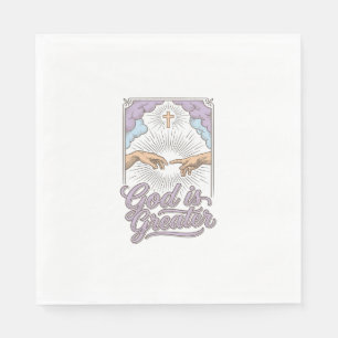 God is Groter Christelijk Vintage Graveershirt_1 Servet