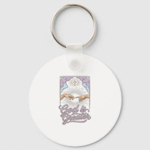 God is Groter Christelijk Vintage Graveershirt_1 Sleutelhanger