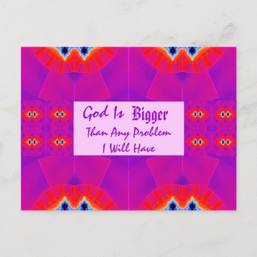 God is groter dan alle problemen die ik heb briefkaart (Voorkant)