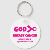 GOD IS GROTER DAN BORSTKANKER CHRISTELIJK SLEUTELHANGER (Voorkant)