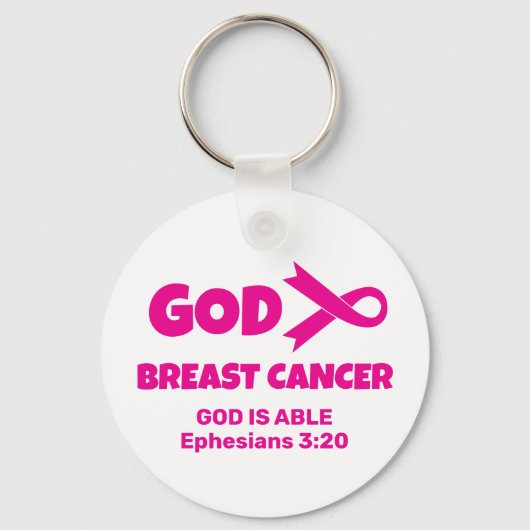 GOD IS GROTER DAN BORSTKANKER CHRISTELIJK SLEUTELHANGER (Voorkant)