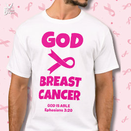 GOD IS GROTER DAN BORSTKANKER CHRISTELIJK T-SHIRT