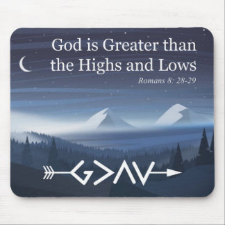 God is groter dan de hoogten en Lows Mousepad Muismat