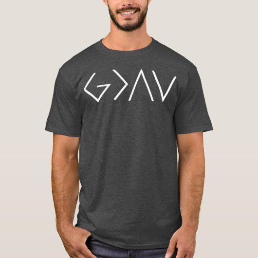 God is groter dan de hoogten en verliest Christeli T-shirt (Voorkant)
