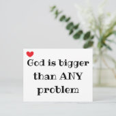 God is groter dan Ieder probleem Cute Briefkaart (Staand voorkant)