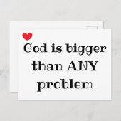 God is groter dan Ieder probleem Cute Briefkaart (Voorkant / Achterkant)