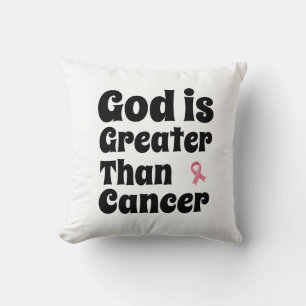 God is groter dan kanker - Inspirerend geloof Kussen