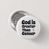 God is groter dan kanker - Inspirerend geloof Ronde Button 3,2 Cm (Voorkant /achterkant)