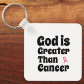 God is groter dan kanker - Inspirerend geloof Sleutelhanger (Voorkant)