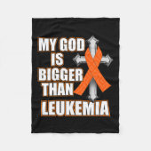 God is groter dan leukemie Oranje lintgift Fleece Deken (Voorkant)