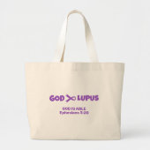 GOD IS GROTER DAN LUPUS Efeziërs 3v20 Grote Tote Bag (Voorkant)
