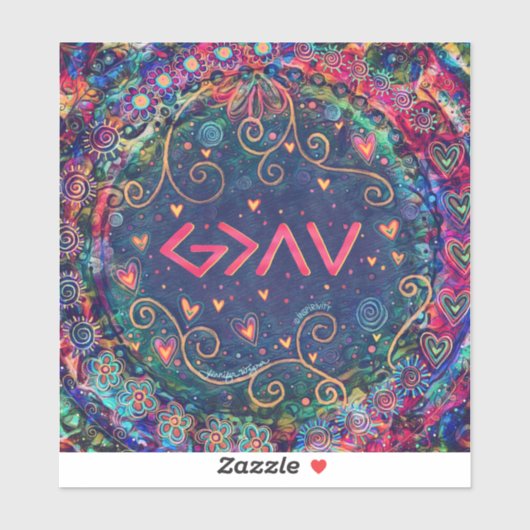 God is Groter Leuk Boho Inspirivity Sticker (Vel)