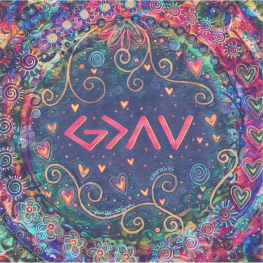 God is Groter Leuk Boho Inspirivity Sticker (Voorkant)