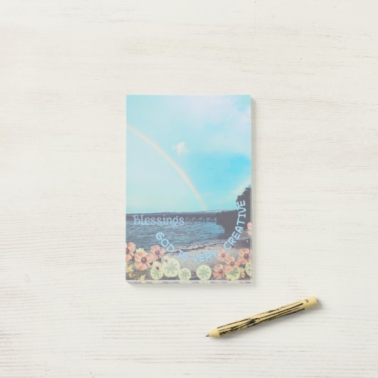 " God is heel creatief" Post-it® Notes (Op bureau)