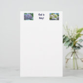 God is Heilige Stoel! Religieuze Spirituele Floral Briefpapier (Staand voorkant)
