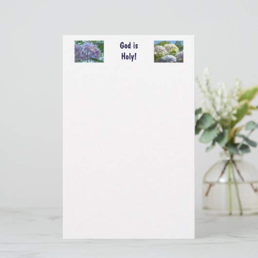 God is Heilige Stoel! Religieuze Spirituele Floral Briefpapier (Staand voorkant)
