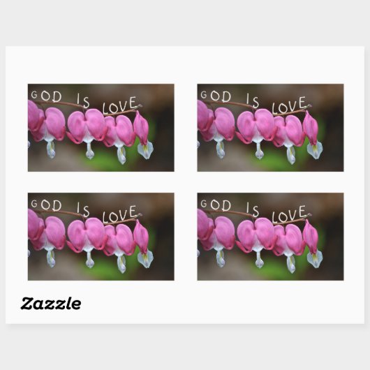 God is het liefdeshart rechthoekige sticker (Vel)