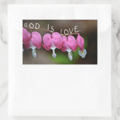 God is het liefdeshart rechthoekige sticker (Tas)