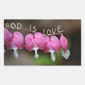 God is het liefdeshart rechthoekige sticker (Voorkant)