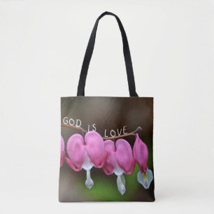 God is het liefdeshart tote bag