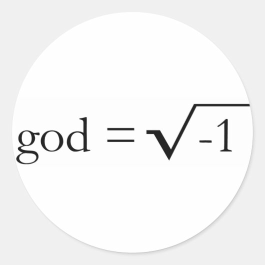 God is Imaginair Ronde Sticker (Voorkant)