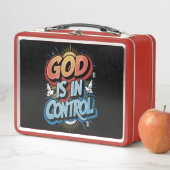 God is in Control Christelijk Metal Lunchbox (In situ)