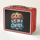 God is in Control Christelijk Metal Lunchbox (Achterkant)