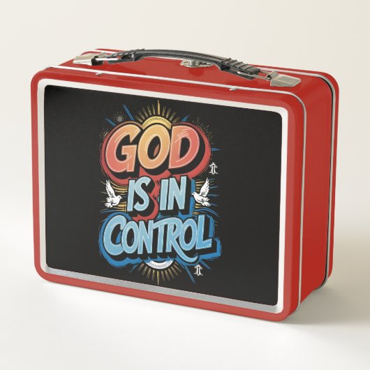 God is in Control Christelijk Metal Lunchbox (Achterkant)