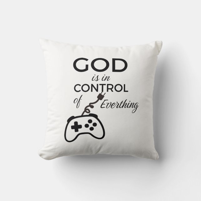 God Is In Control Christian Home Decor Throw Pillo Kussen (Voorkant)