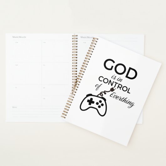 God Is In Control Christian Spiral Notebook - Fai Planner (Display)