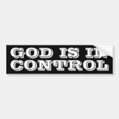 God is in controle bumpersticker (Voorkant)