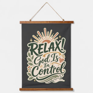 God is in controle Christelijk Cadeau Gebaseerd op Hangend Wandkleed