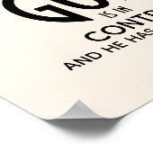 GOD IS IN CONTROLE CHRISTELIJK INSPIREREND POSTER (Hoek)