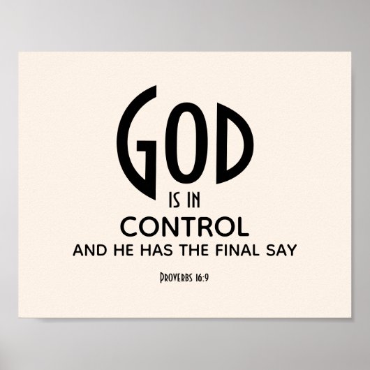 GOD IS IN CONTROLE CHRISTELIJK INSPIREREND POSTER (Voorkant)
