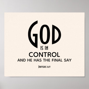 GOD IS IN CONTROLE CHRISTELIJK INSPIREREND POSTER