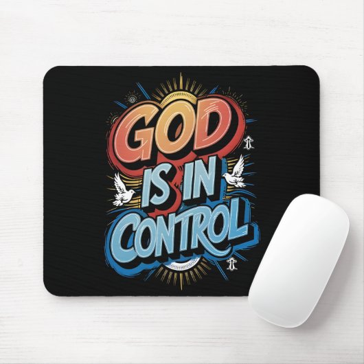 God is in Controle Christelijk Mousepad Muismat (Met muis)