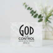GOD IS IN CONTROLE INSPIREREND CHRISTELIJK BRIEFKAART (Staand voorkant)