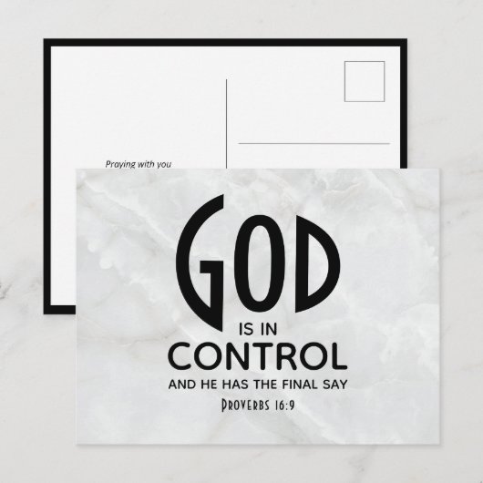 GOD IS IN CONTROLE INSPIREREND CHRISTELIJK BRIEFKAART (Voorkant / Achterkant)