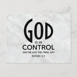 GOD IS IN CONTROLE INSPIREREND CHRISTELIJK BRIEFKAART