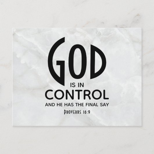 GOD IS IN CONTROLE INSPIREREND CHRISTELIJK BRIEFKAART (Voorkant)