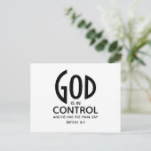 GOD IS IN CONTROLE INSPIREREND CHRISTELIJK BRIEFKAART (Staand voorkant)