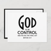 GOD IS IN CONTROLE INSPIREREND CHRISTELIJK BRIEFKAART (Voorkant / Achterkant)