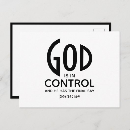 GOD IS IN CONTROLE INSPIREREND CHRISTELIJK BRIEFKAART (Voorkant / Achterkant)