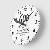 GOD IS IN CONTROLE INSPIREREND CHRISTELIJK RONDE KLOK (Hoek)