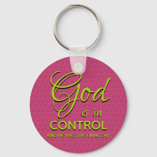 GOD IS IN CONTROLE INSPIREREND CHRISTELIJK SLEUTELHANGER