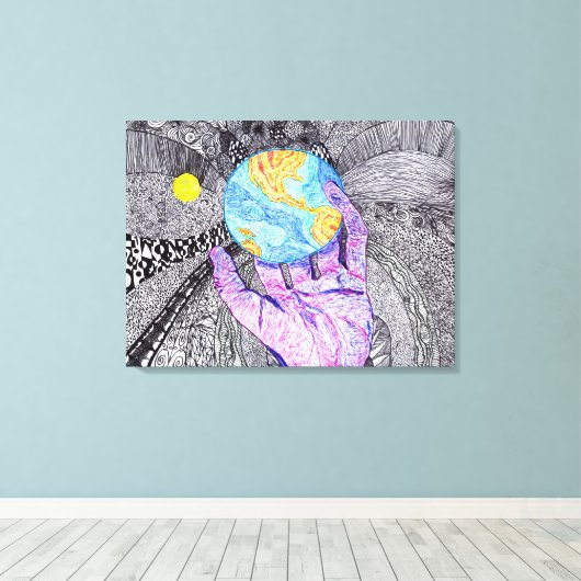 God is in de details #18 canvas afdruk (Insitu (Houten vloer))